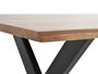 GINER Y COLOMER Mesa de comedor de madera de acacia natural y patas de metal negro